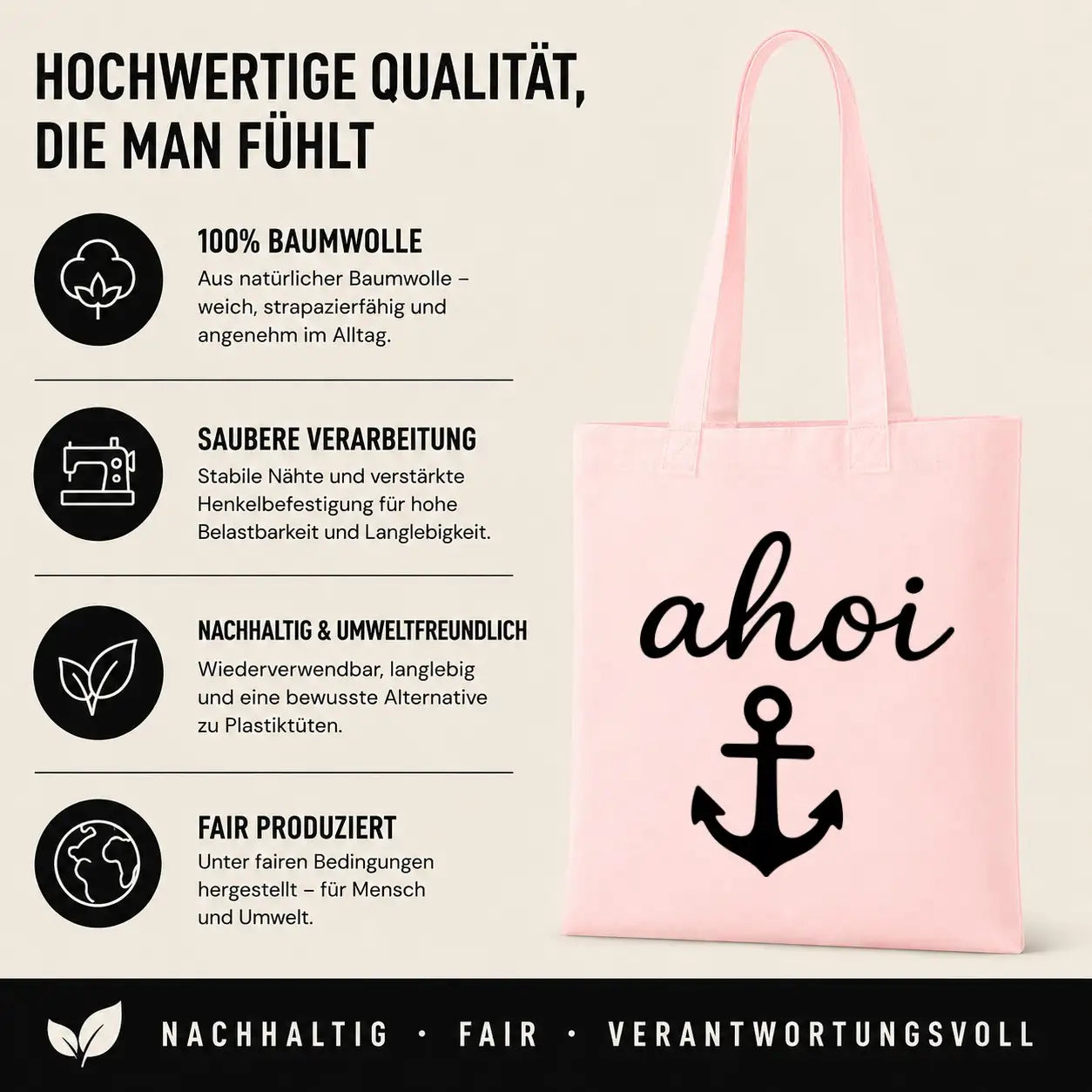 Baumwolltasche - Maritime Motive - Motiv nach Wahl