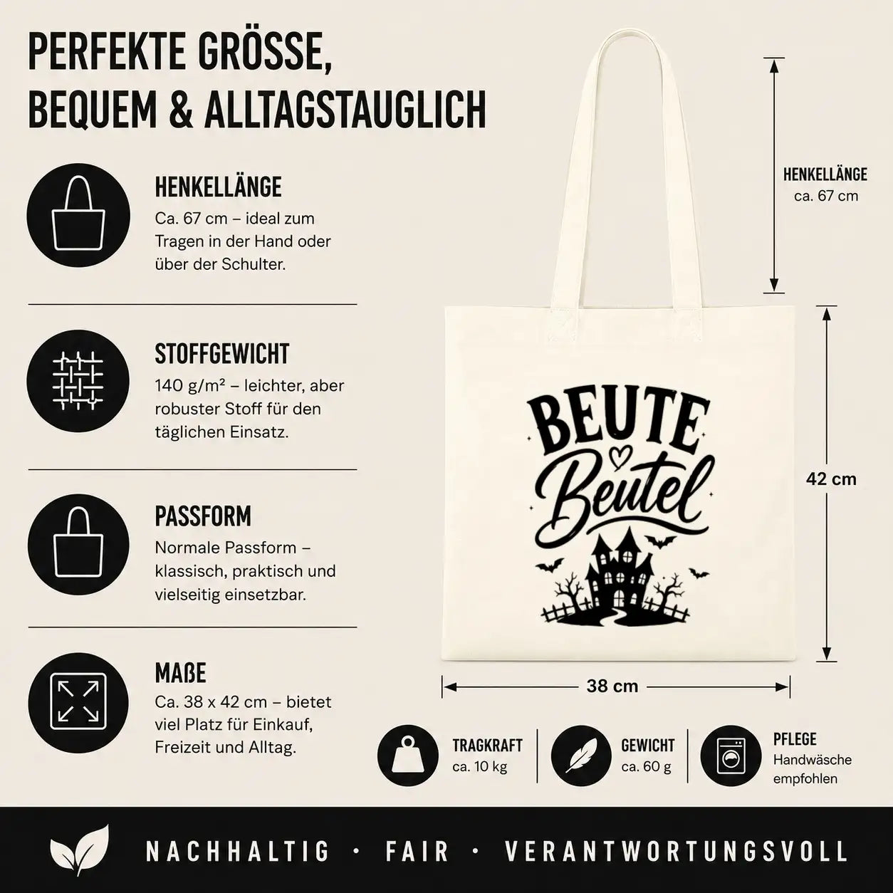 Baumwolltasche - Halloween Beutel Motive - Motiv nach Wahl