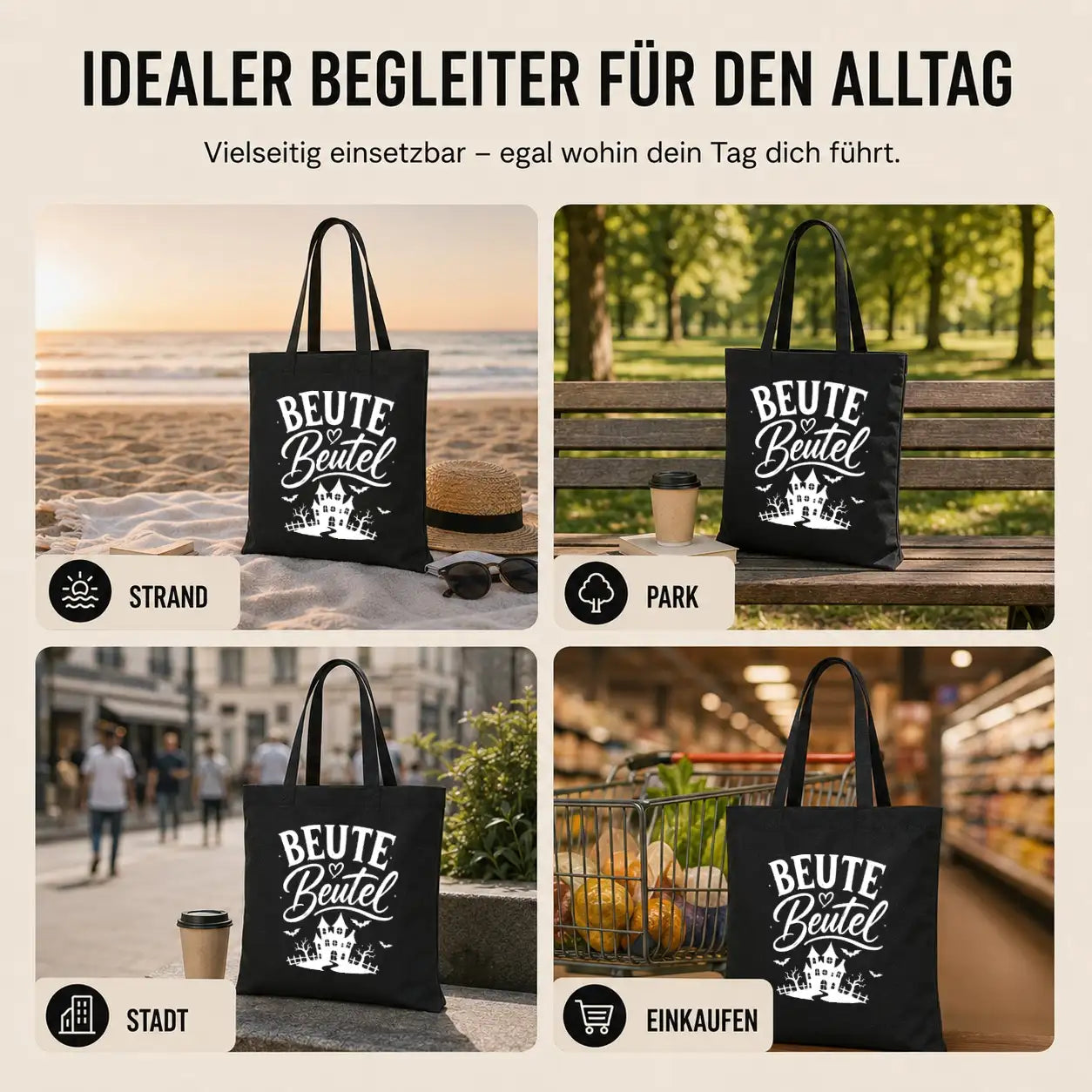 Baumwolltasche - Halloween Motive - Motiv nach Wahl