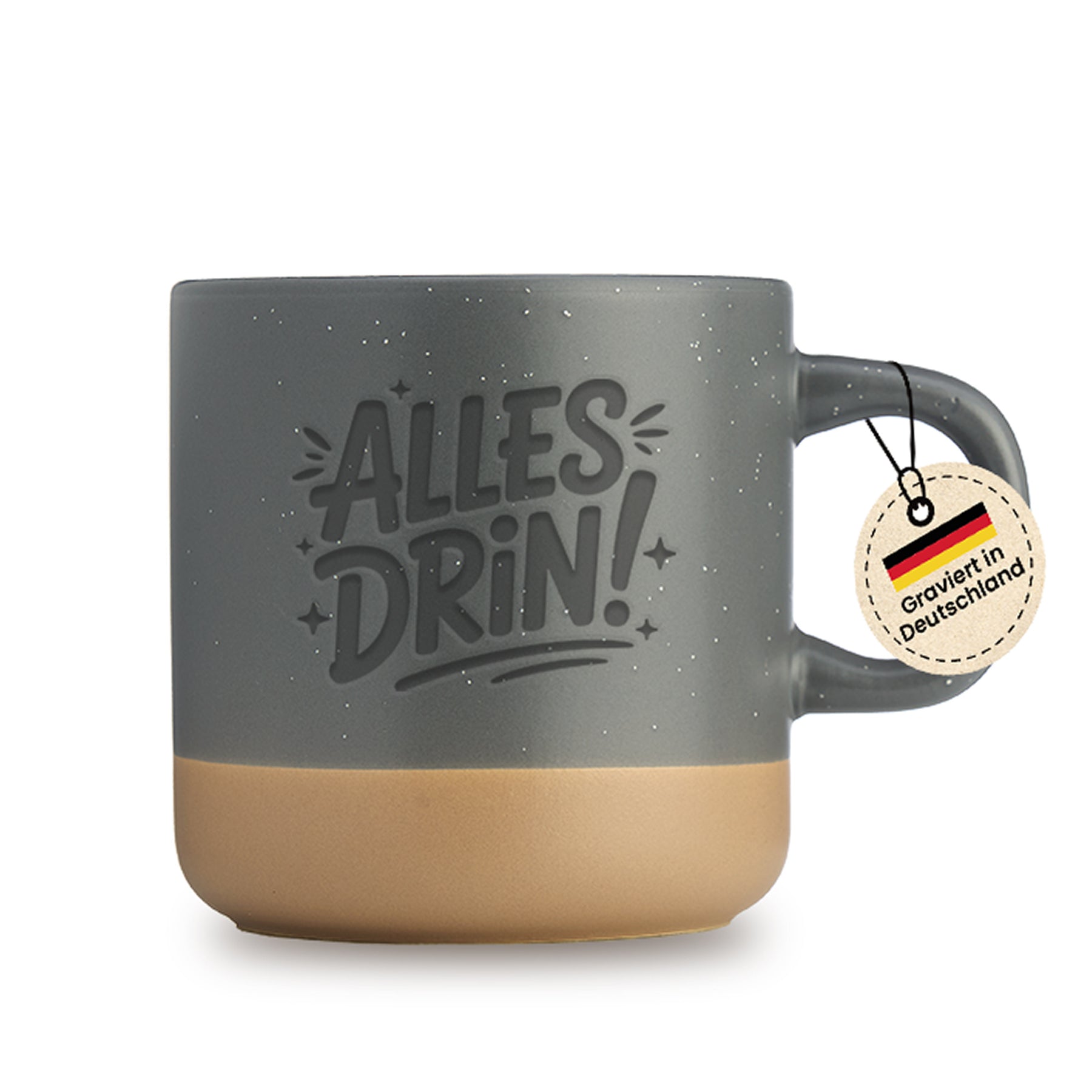 Gravierte Tasse - alles drin 1 schwarz