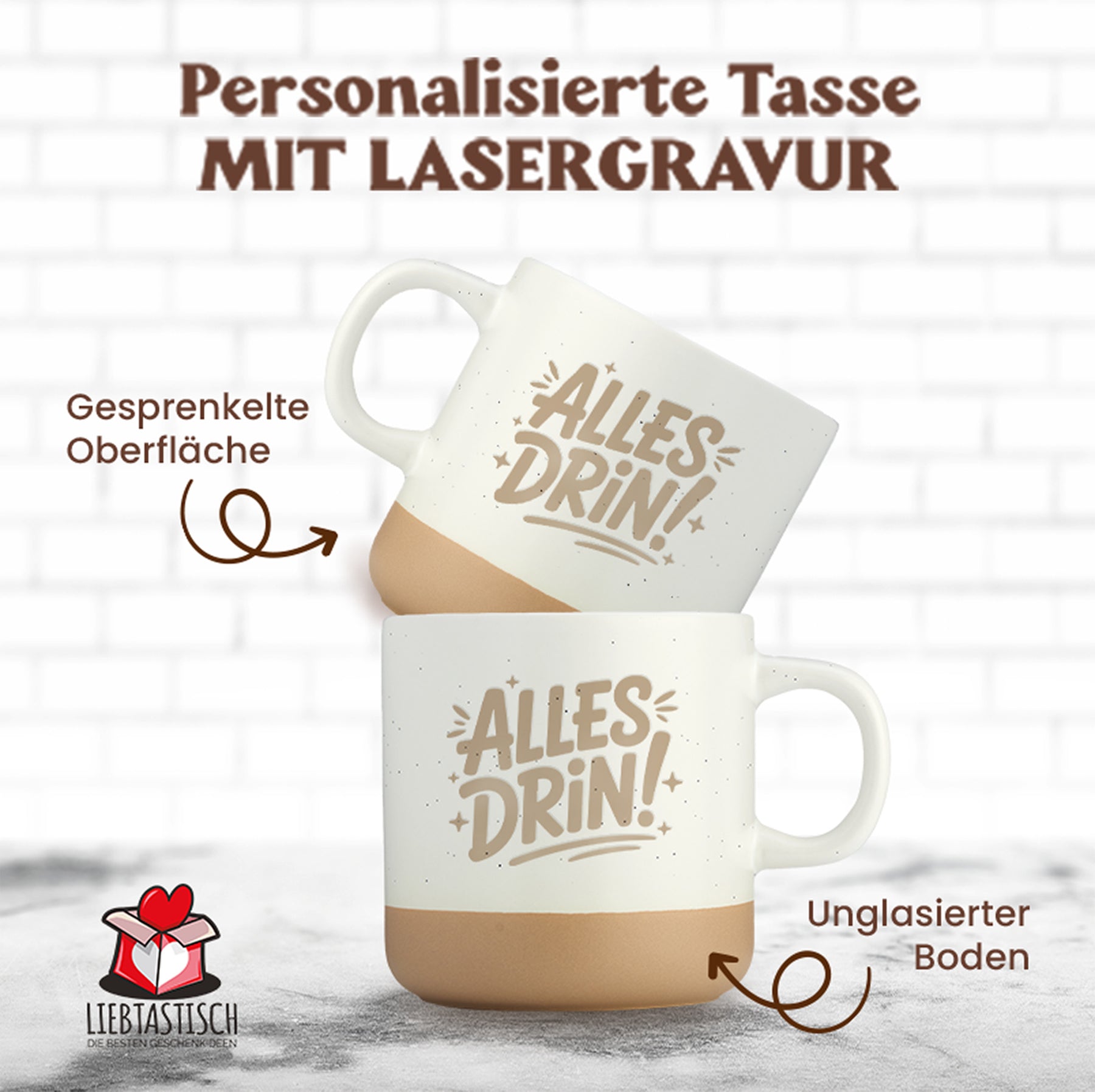 Gravierte Tasse - alles drin 1 schwarz
