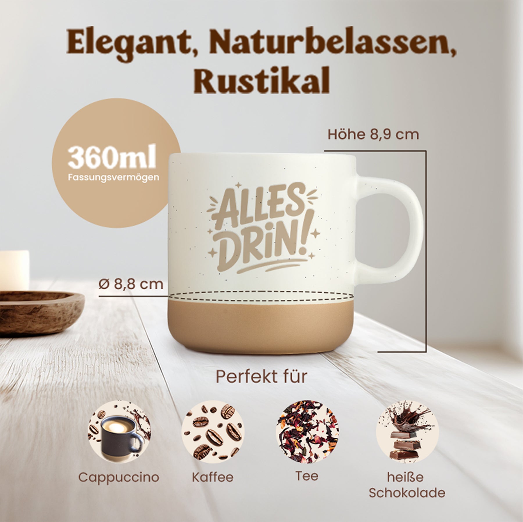Gravierte Tasse - alles drin 1 schwarz
