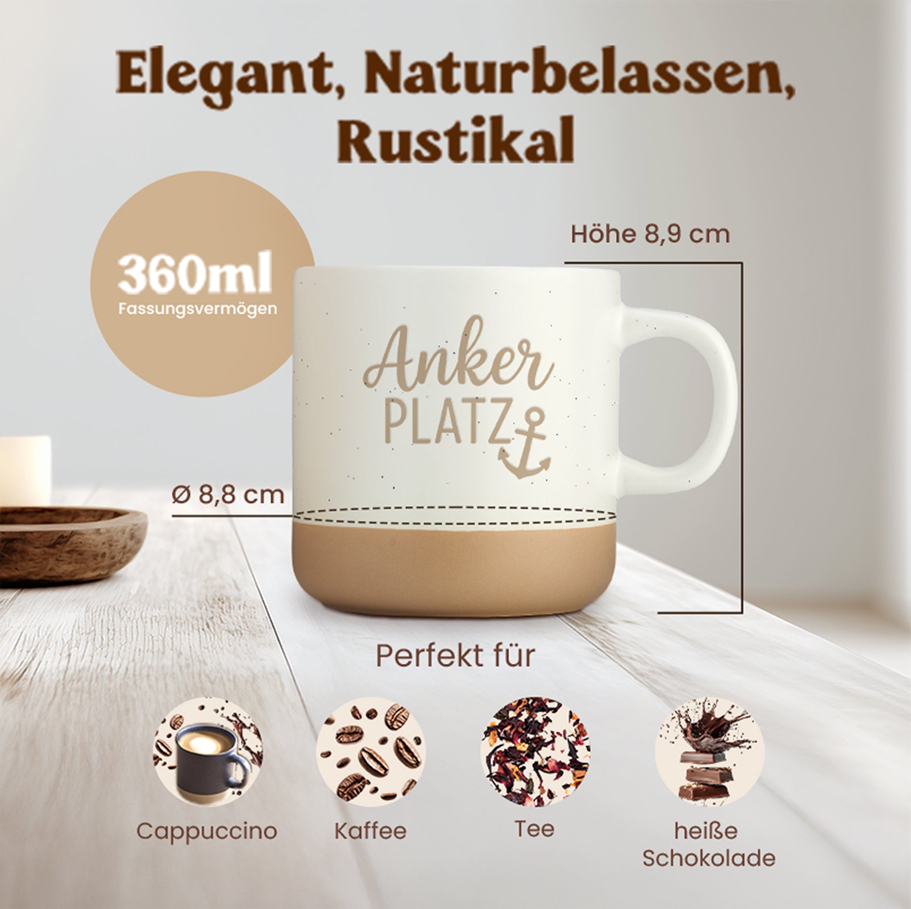 Tasse - Ankerplatz Anker Schwarz