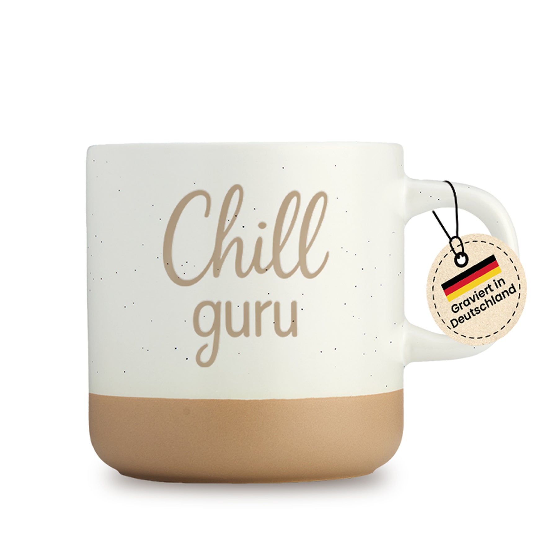 Gravierte Tasse - chill guru schwarz