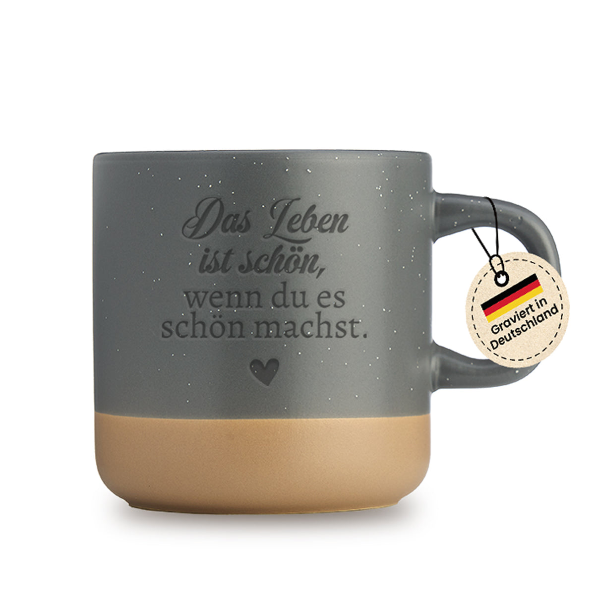 Gravierte Tasse - das leben ist schoen