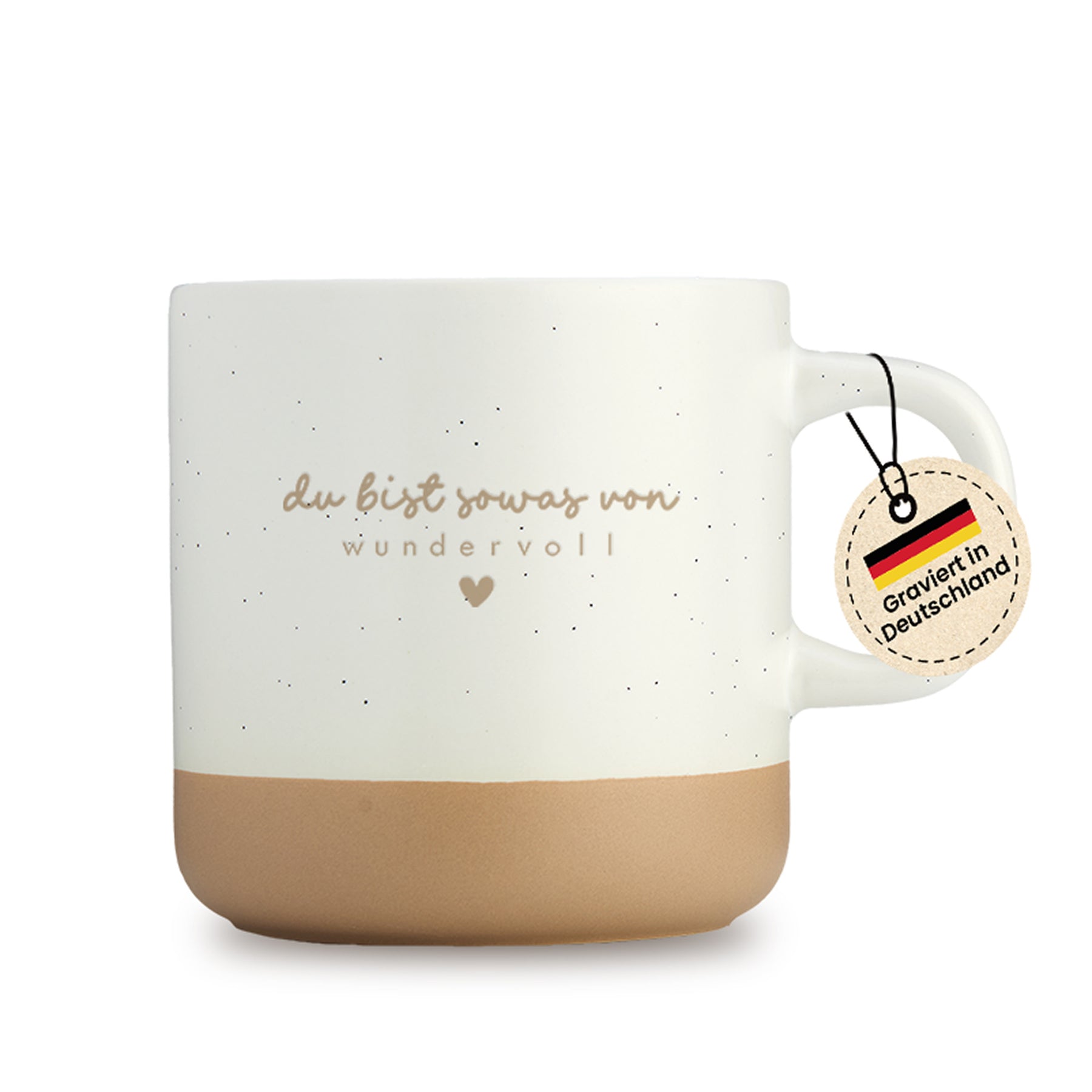 Gravierte Tasse - du bist sowas von wundervoll