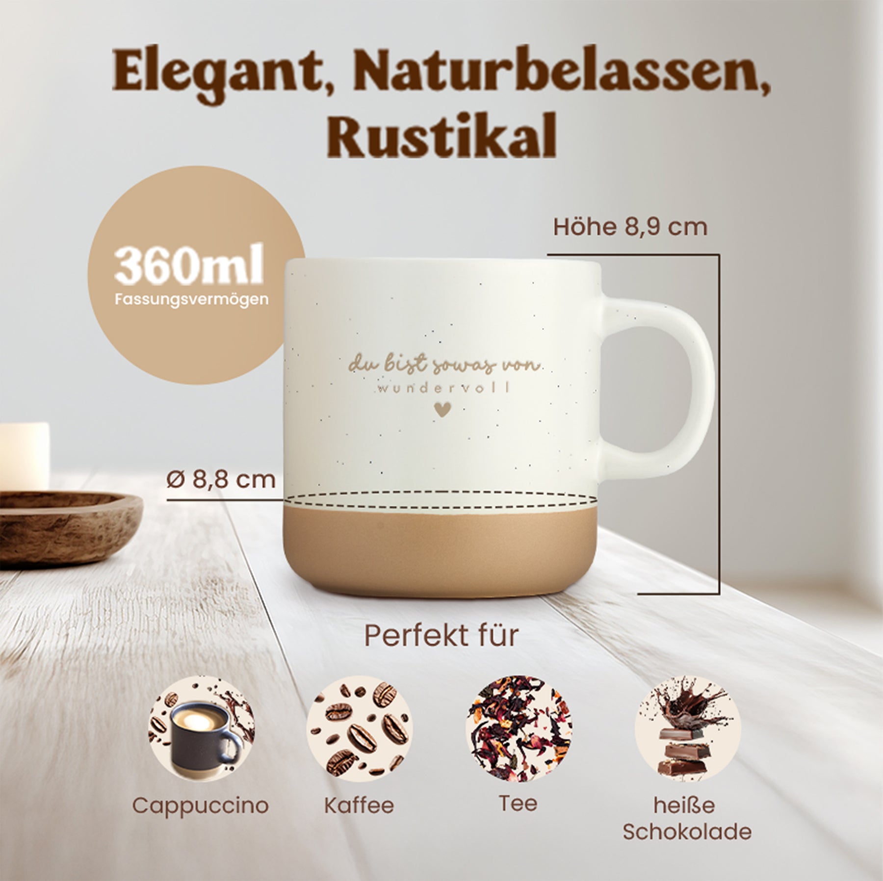 Gravierte Tasse - du bist sowas von wundervoll