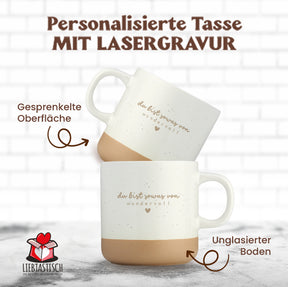 Gravierte Tasse - du bist sowas von wundervoll