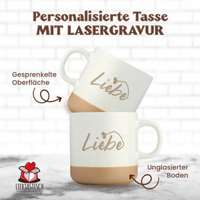 Gravierte Tasse - liebe schwarz