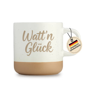 Gravierte Tasse - wattn glueck schwarz