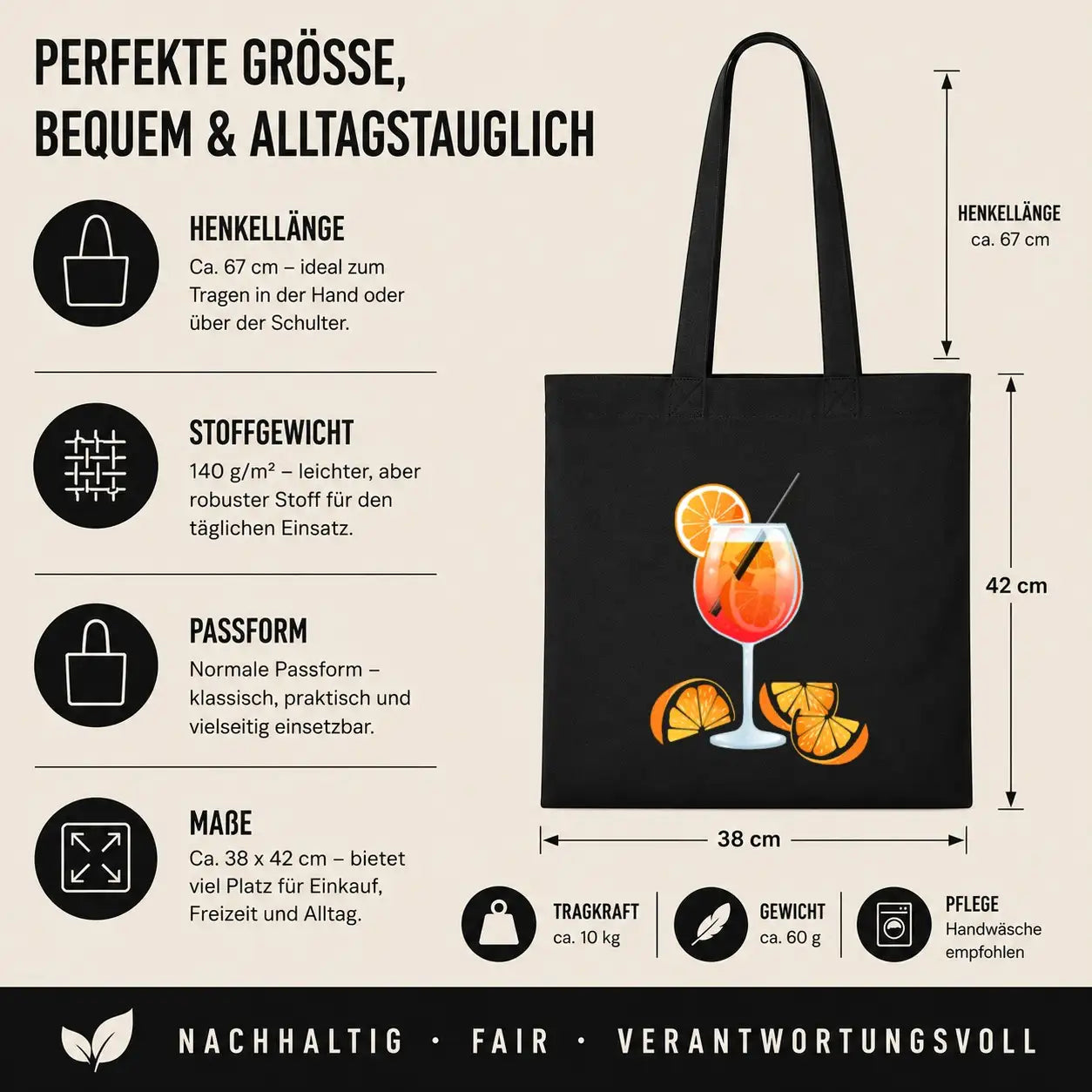 Baumwolltasche - Sommerdrinks - Motiv nach Wahl