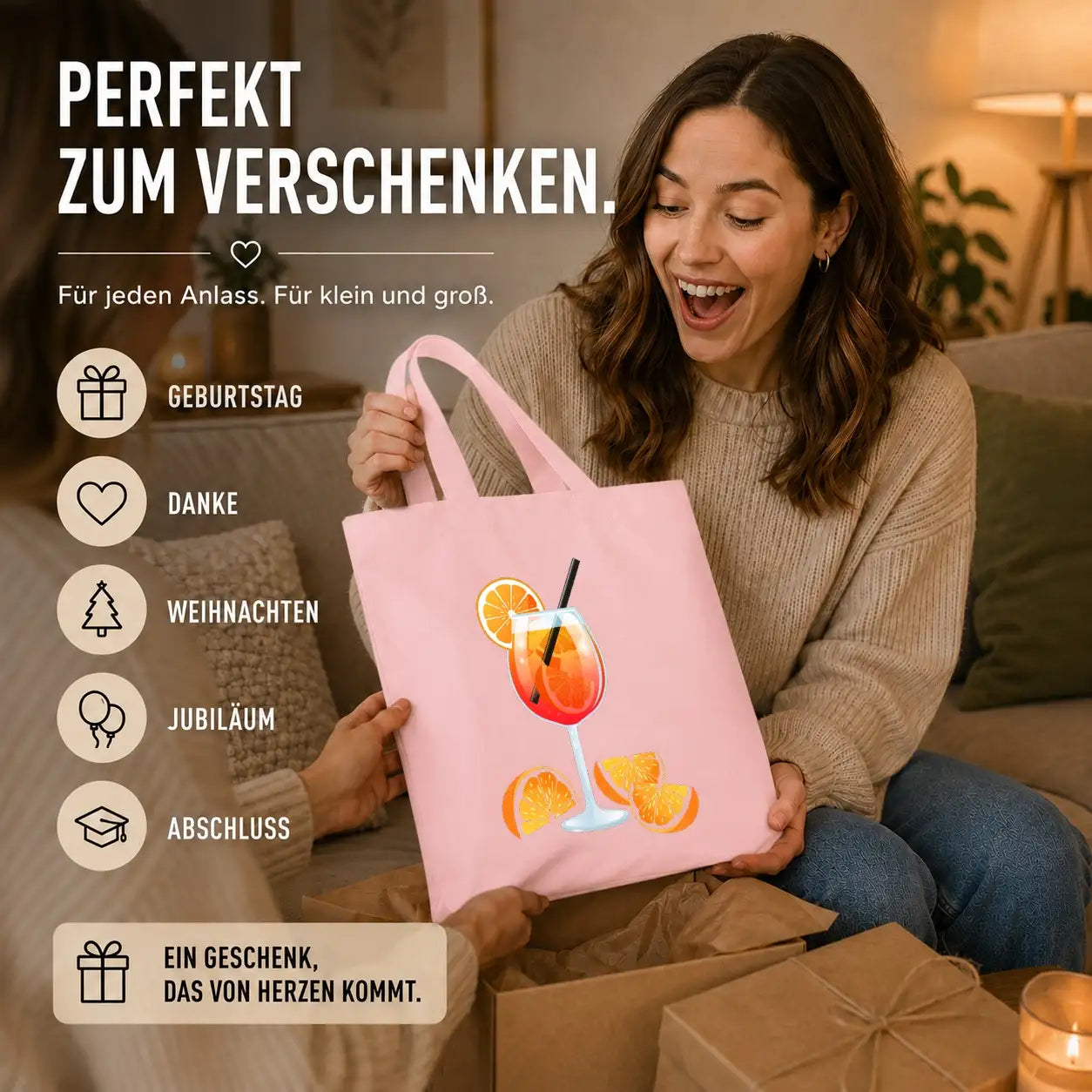 Baumwolltasche - Cocktail & Feierabend Motive - Motiv nach Wahl