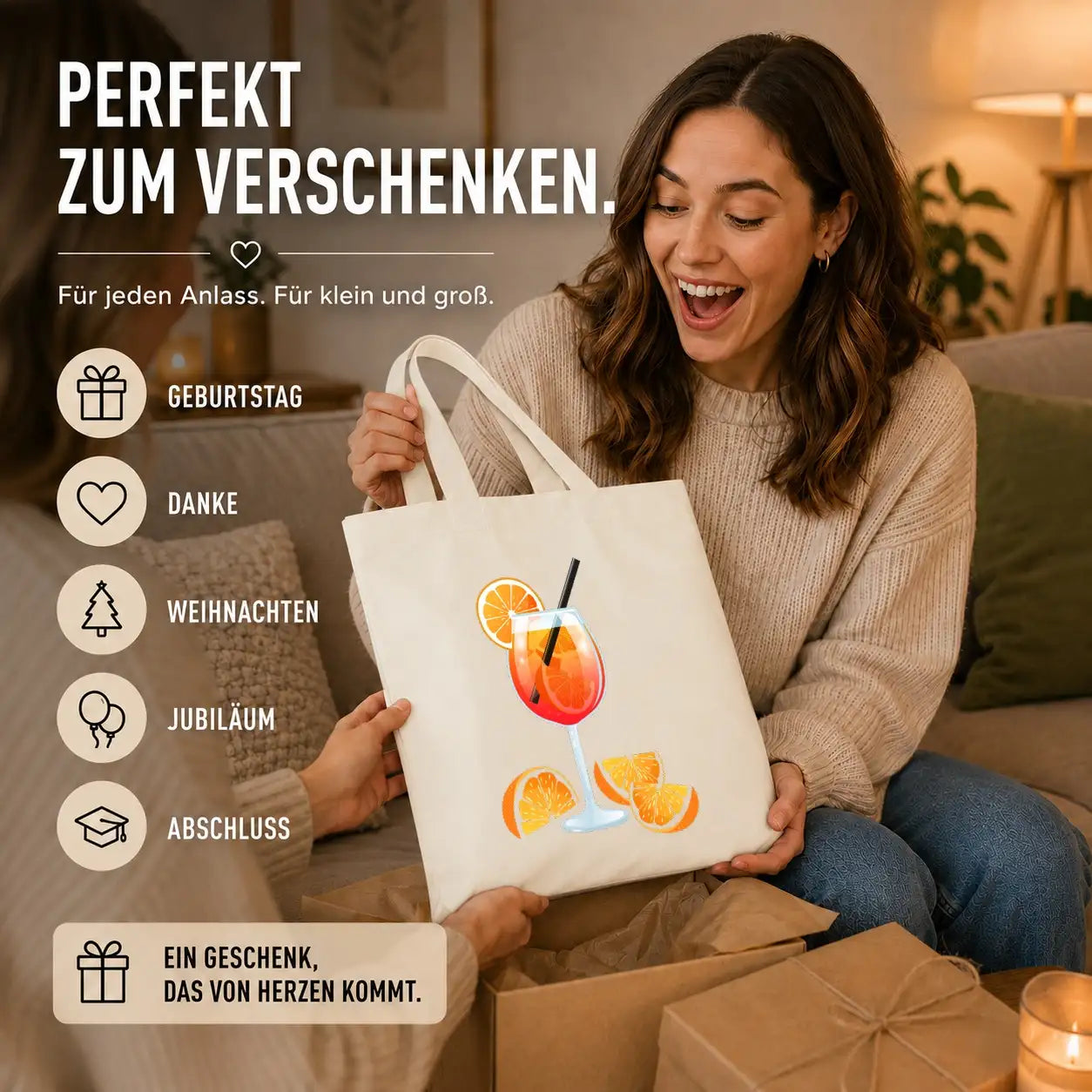 Baumwolltasche - Genussmomente - Motiv nach Wahl
