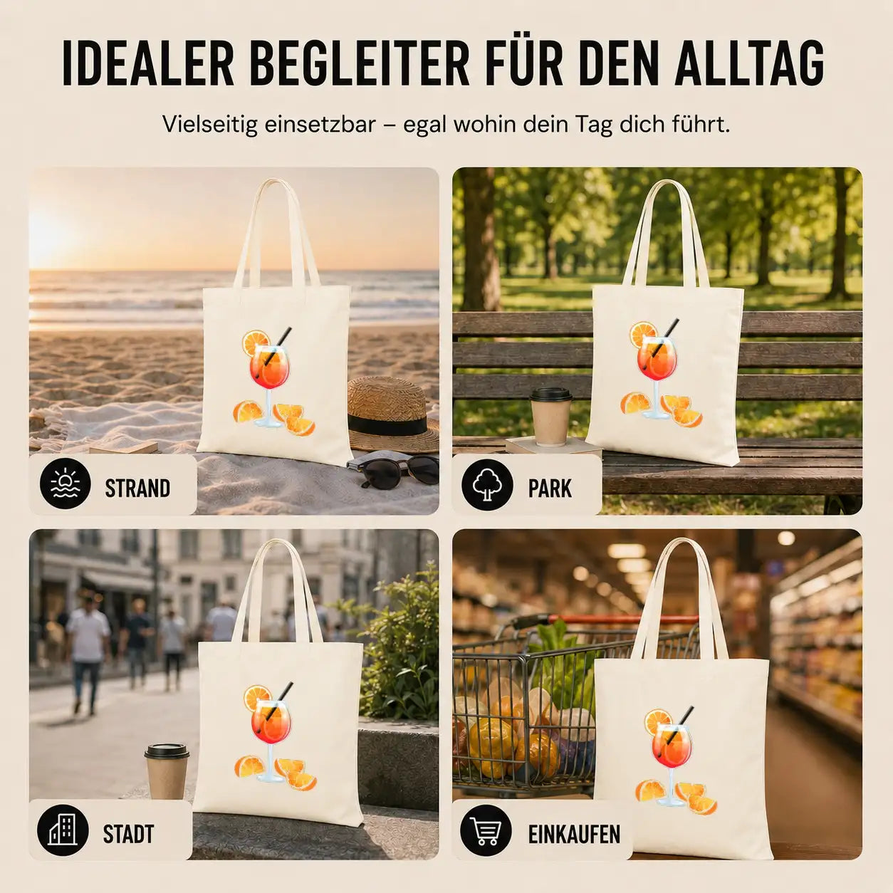 Baumwolltasche - Genussmomente - Motiv nach Wahl