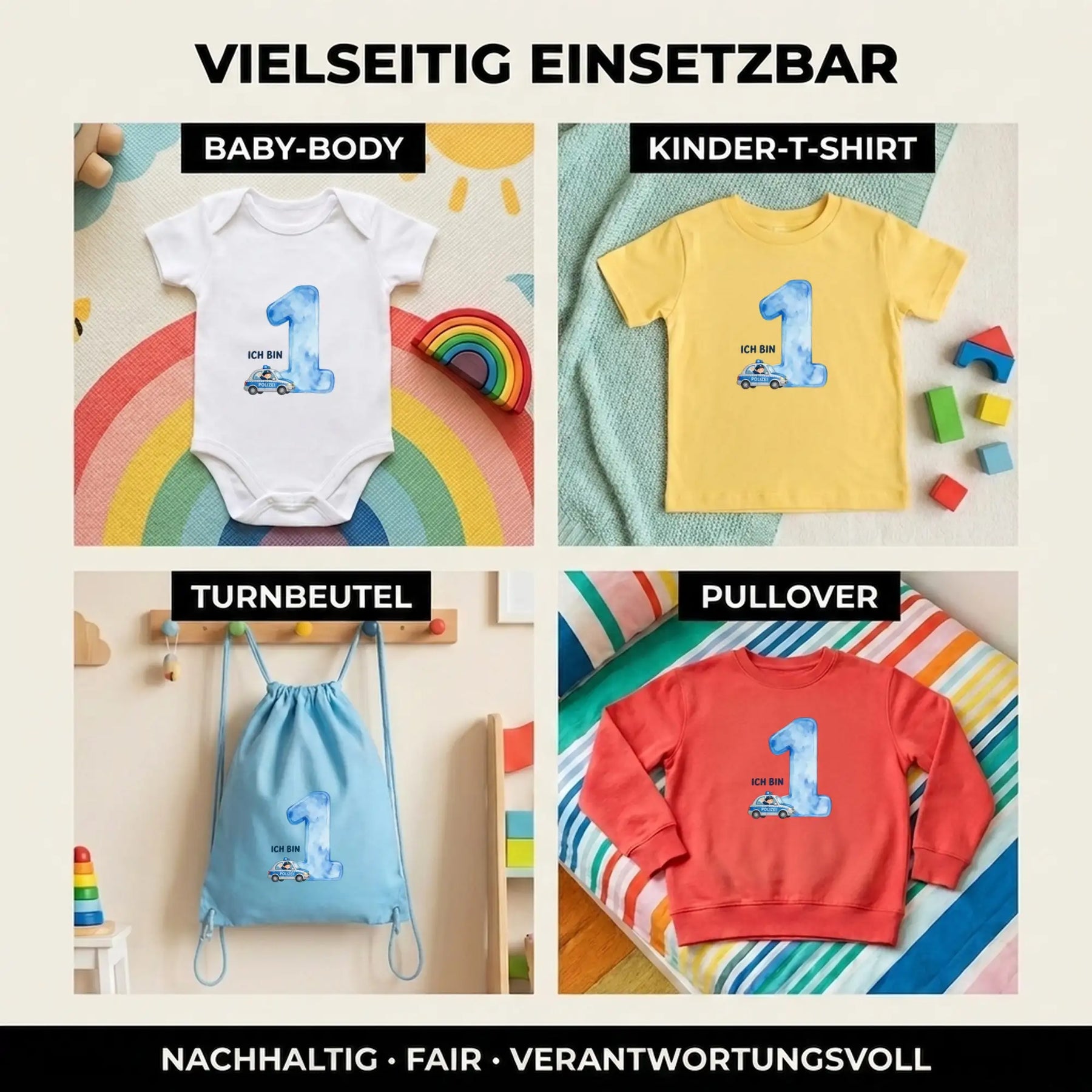 Bügelbild - Polizei Motive - Motiv nach Wahl