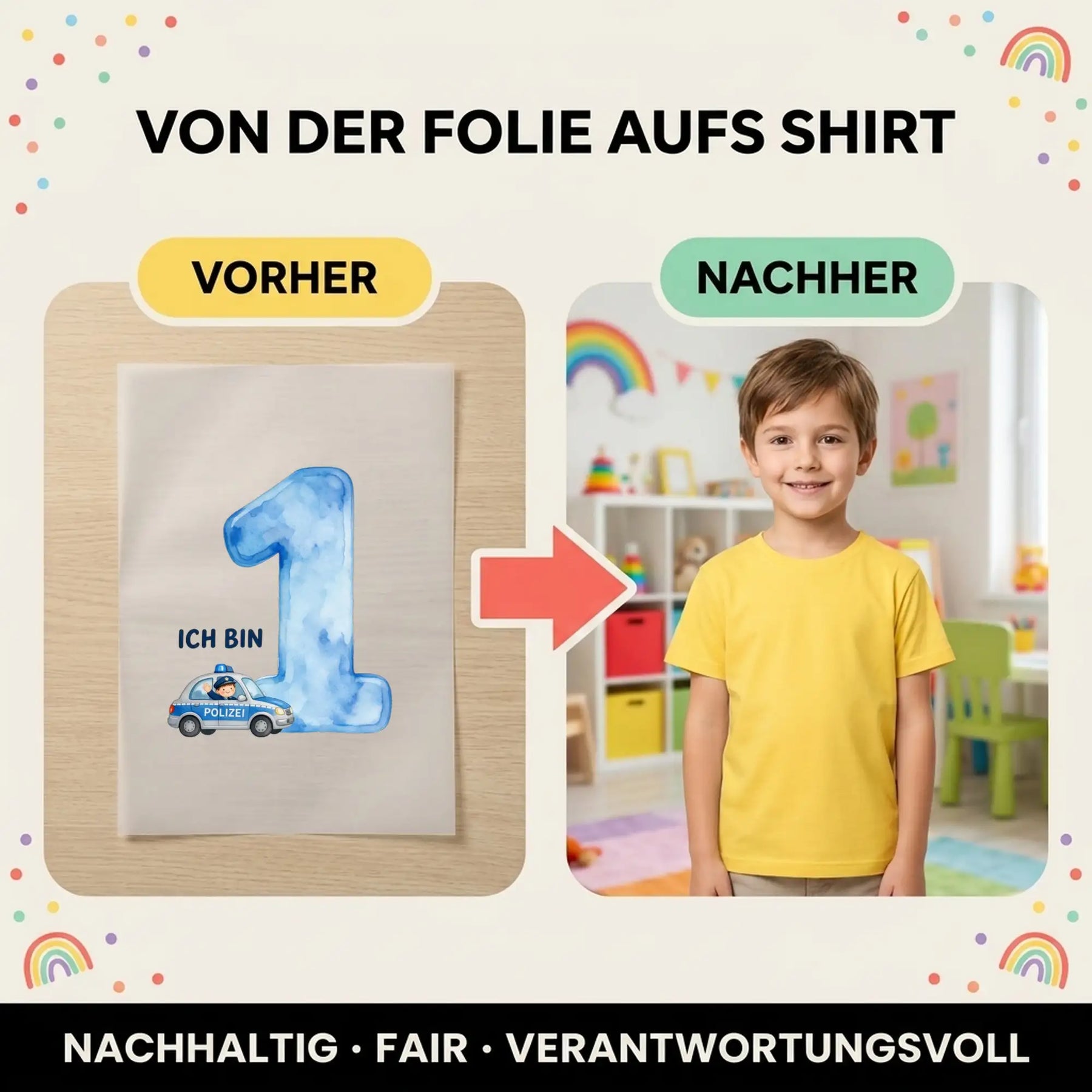 Bügelbild - Polizei Motive - Motiv nach Wahl
