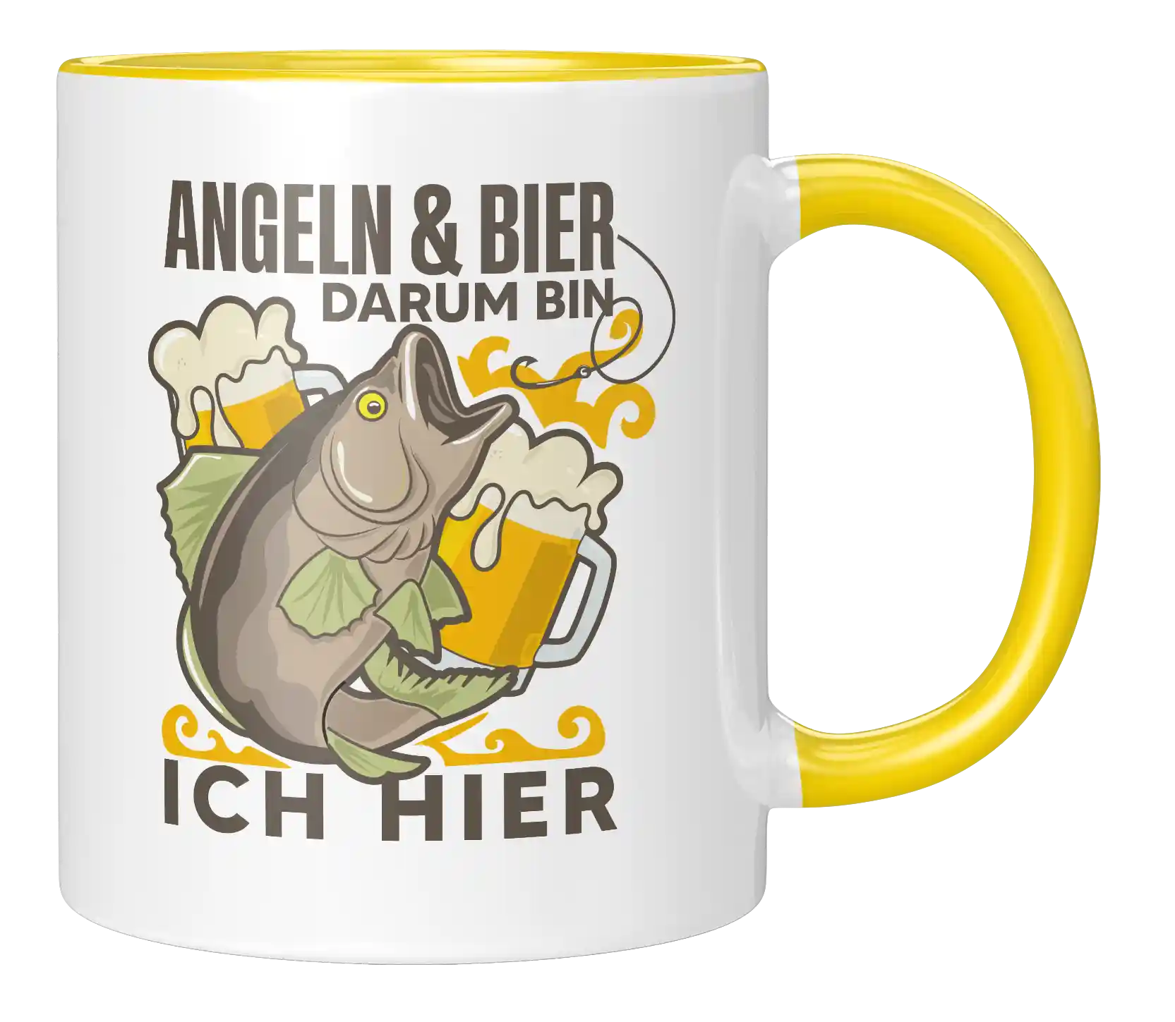 Tasse - Angeln & Bier, darum bin ich hier