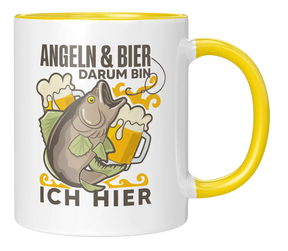 Tasse - Angeln & Bier, darum bin ich hier
