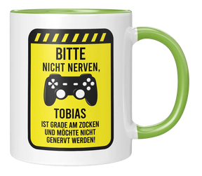 Tasse - Bitte nicht Nerven, ich bin grade am Zocken - Personalisiert - MANN
