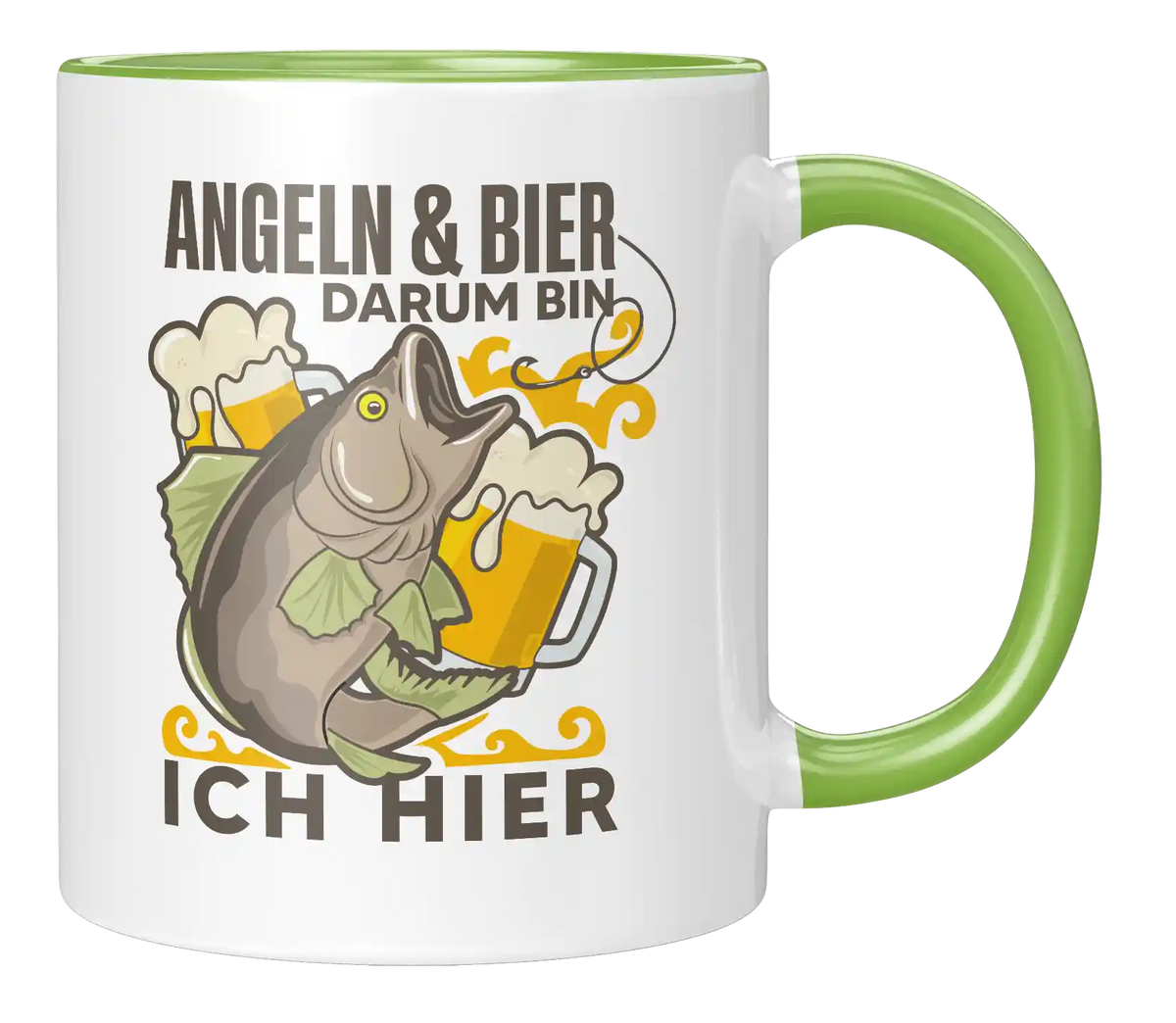 Tasse - Angeln & Bier, darum bin ich hier