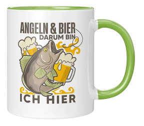 Tasse - Angeln & Bier, darum bin ich hier