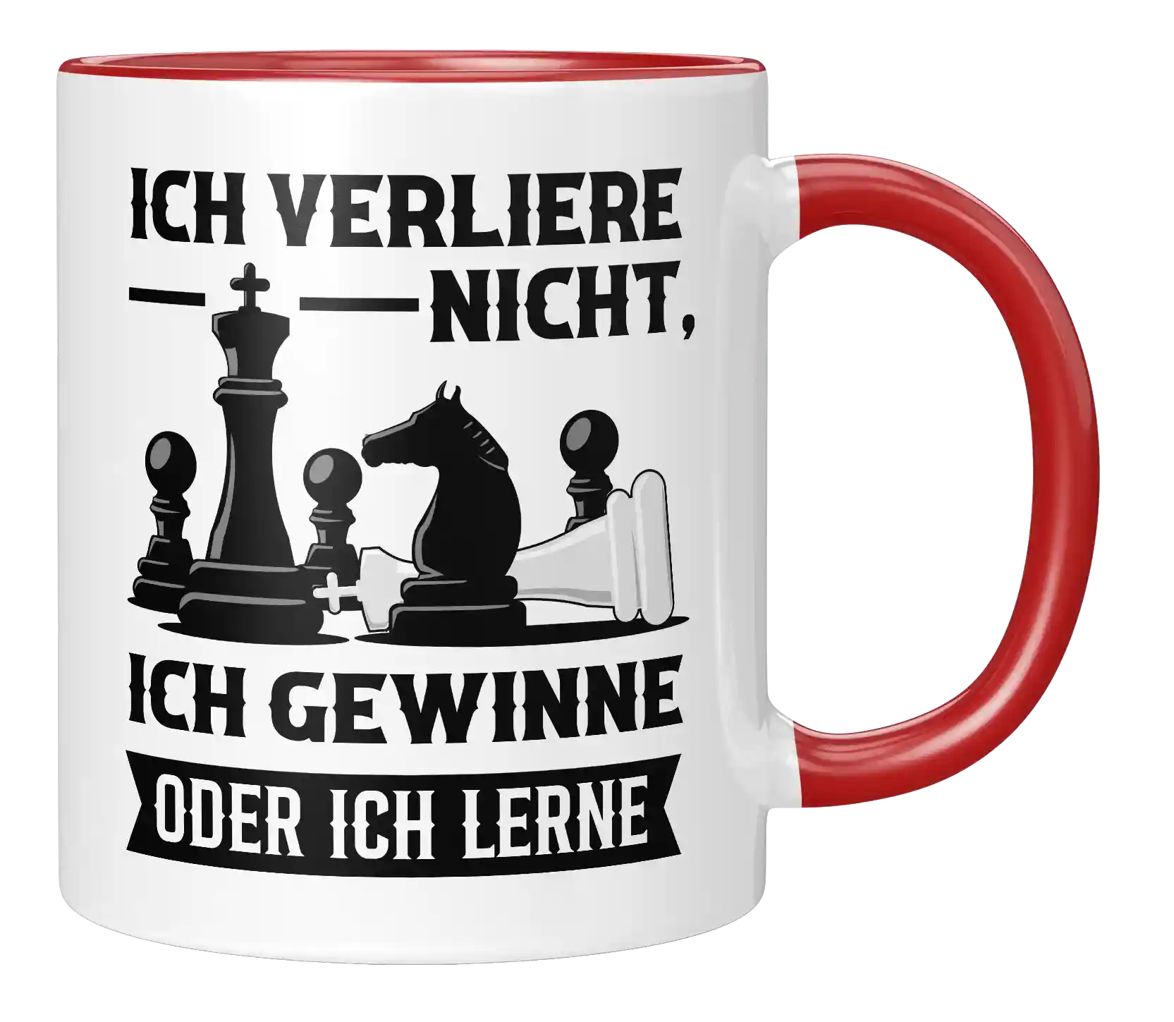 Tasse - Ich verliere nicht, ich gewinne oder ich lerne - Schach