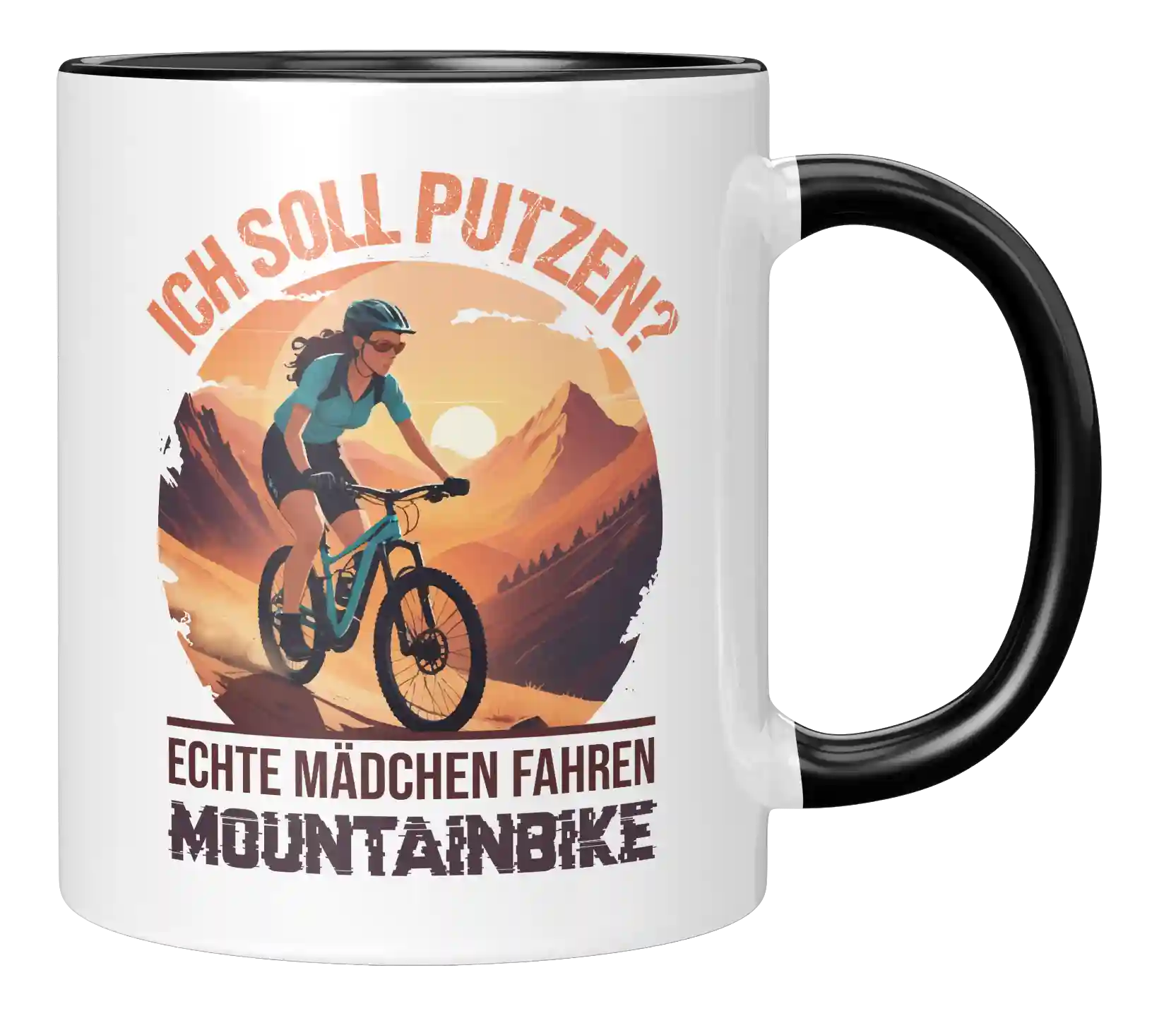 Tasse - Echte Mädchen fahren Mountainbike