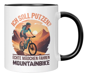 Tasse - Echte Mädchen fahren Mountainbike