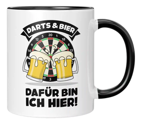 Tasse - Darts und Bier darum bin ich hier