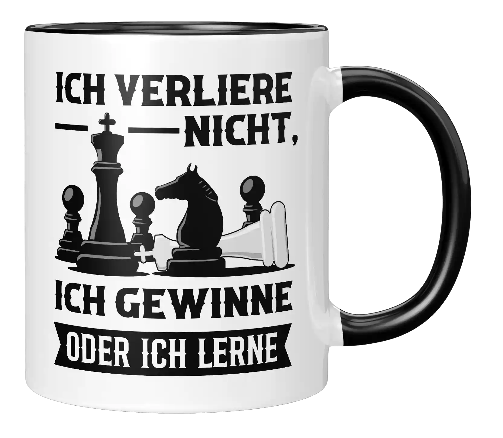 Tasse - Ich verliere nicht, ich gewinne oder ich lerne - Schach