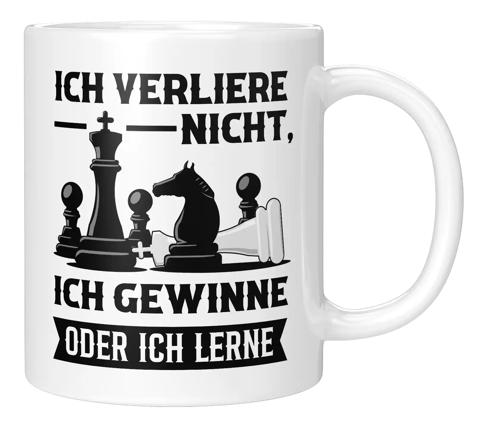 Tasse - Ich verliere nicht, ich gewinne oder ich lerne - Schach