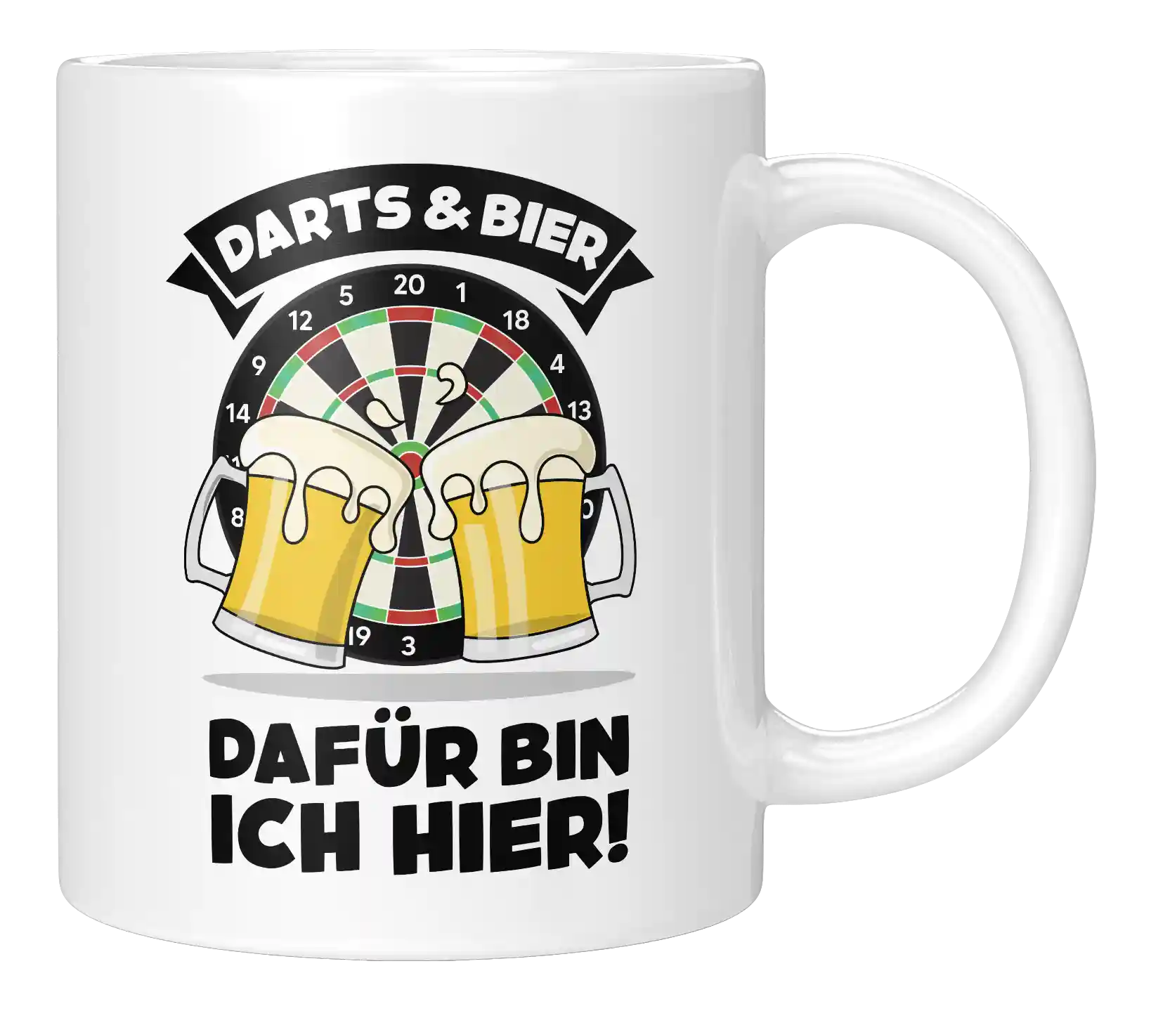 Tasse - Darts und Bier darum bin ich hier