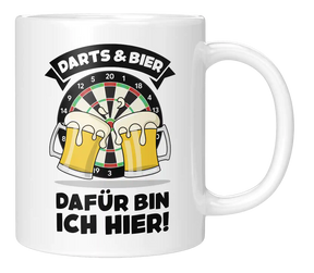 Tasse - Darts und Bier darum bin ich hier