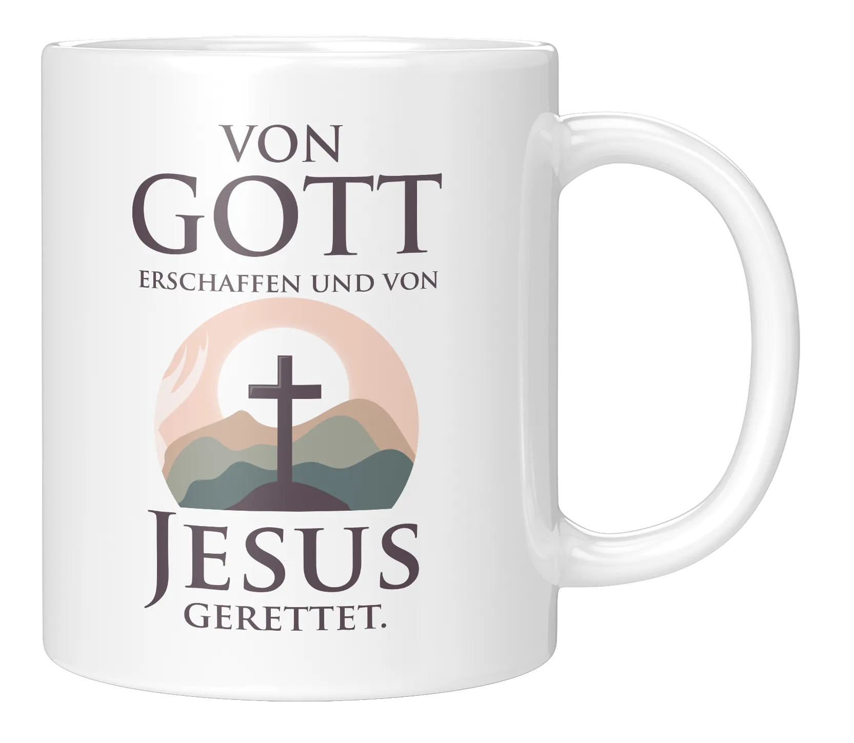 Tasse - Von Gott erschaffen und von Jesus gerettet.