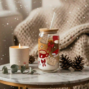 Glas mit Deckel - Kekse und Tee