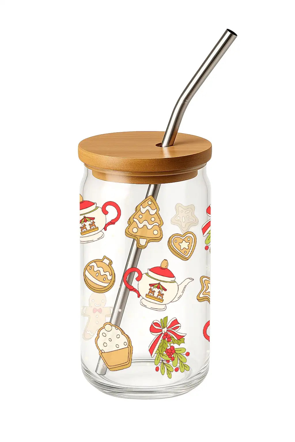 Glas mit Deckel - Kekse und Tee