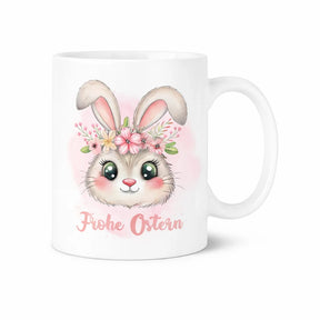 Tasse - Frohe Ostern mit Hasen Rosa
