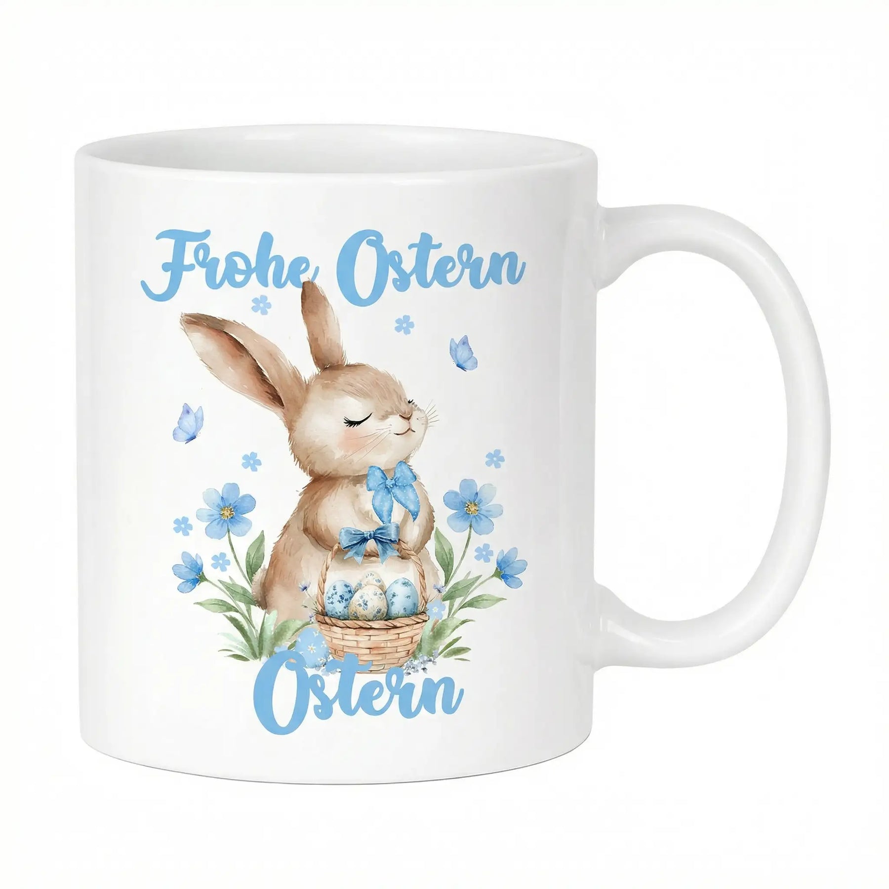 Tasse - Frohe Ostern mit Blauer Schrift