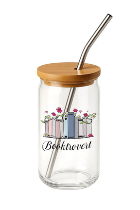 Glas mit Deckel - Booktrovert