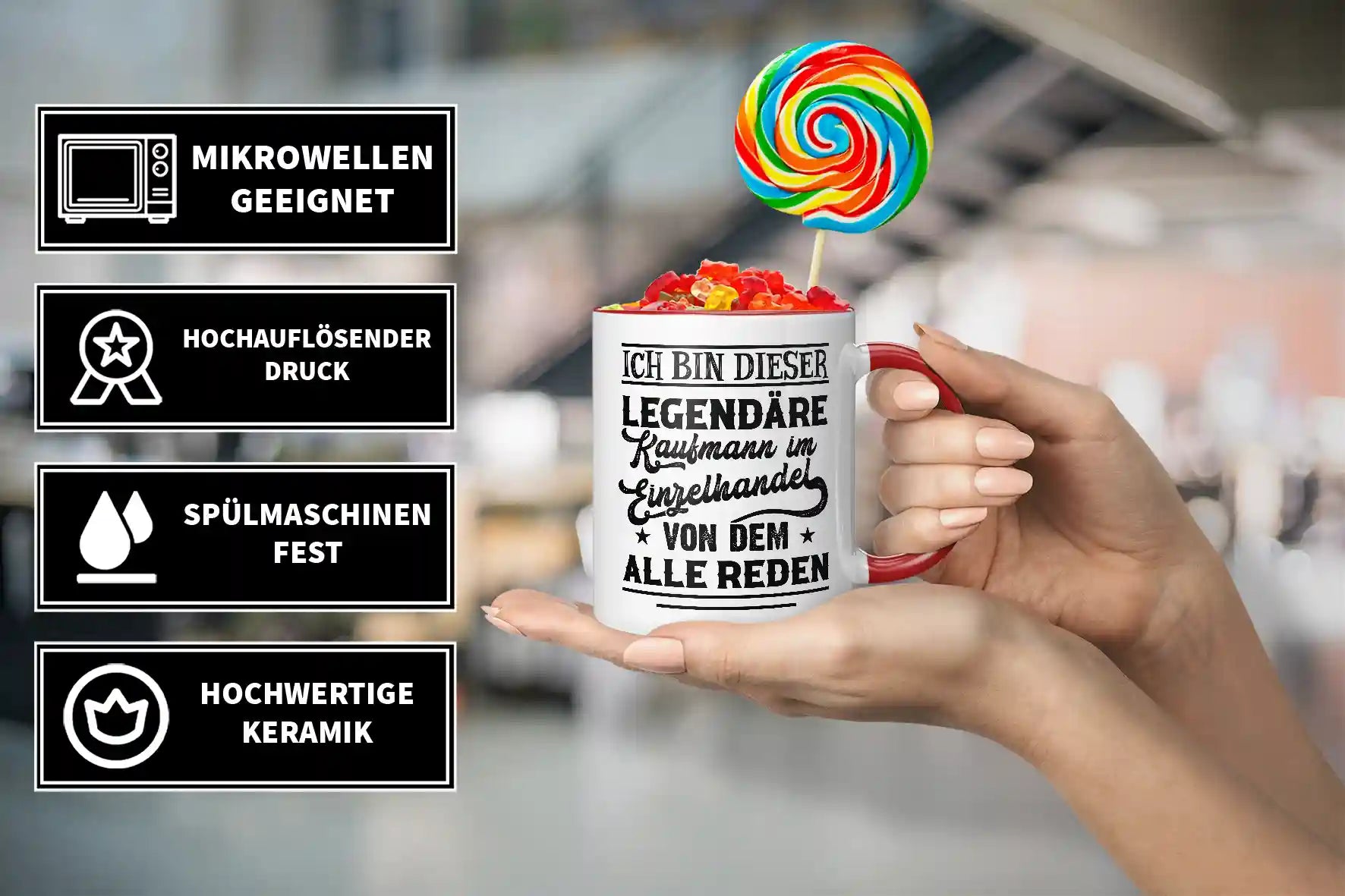 Tasse - Ich bin dieser legendäre Kaufmann im Einzelhandel, von dem alle reden!