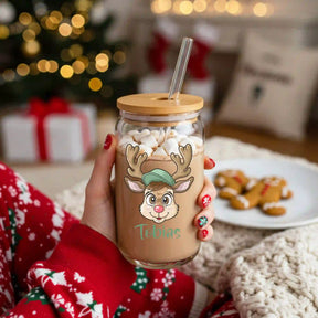 Glas mit Deckel - Rentier