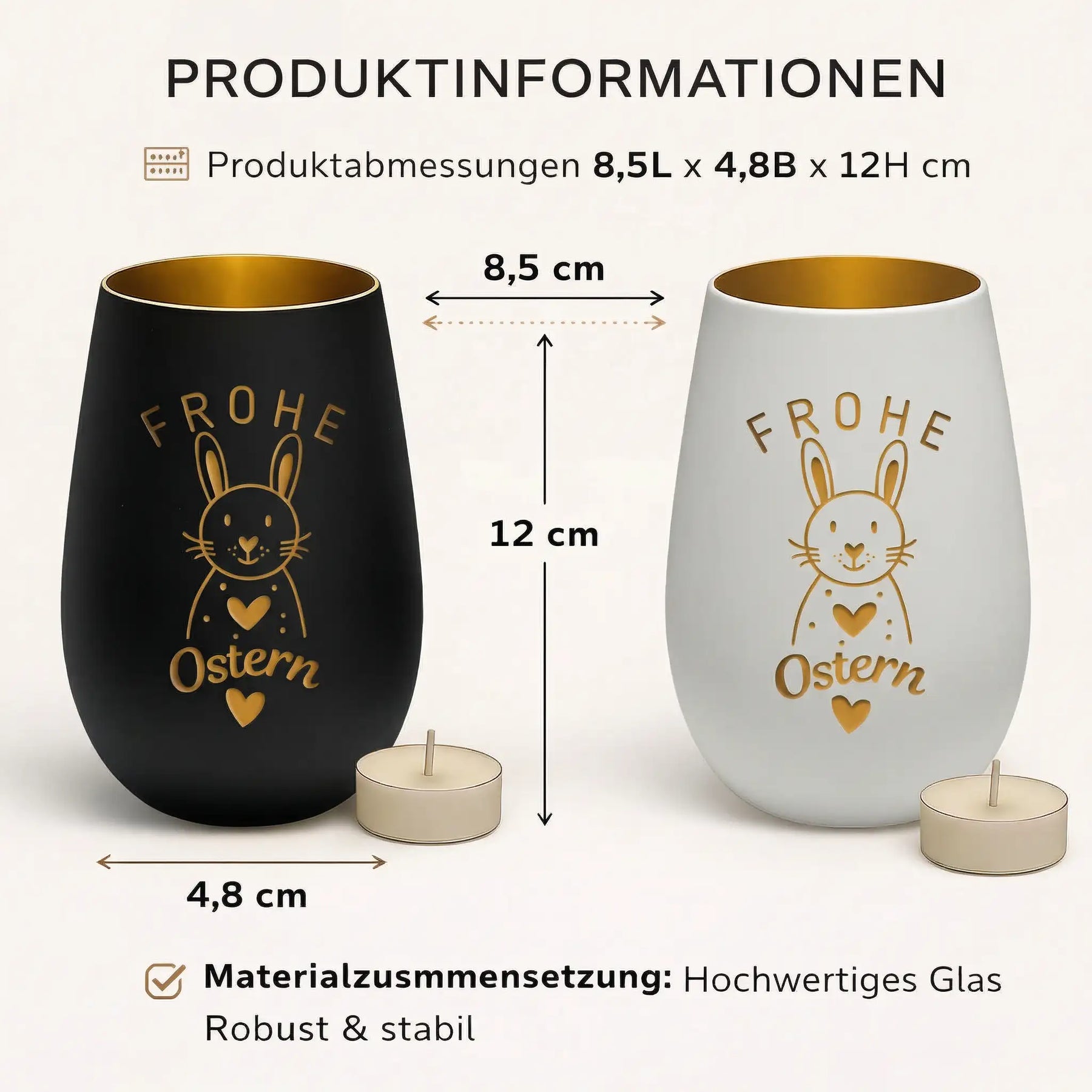 Oster Bundle  - Windlicht mit Tablett und Gratis Geschenkverpackung - WT4