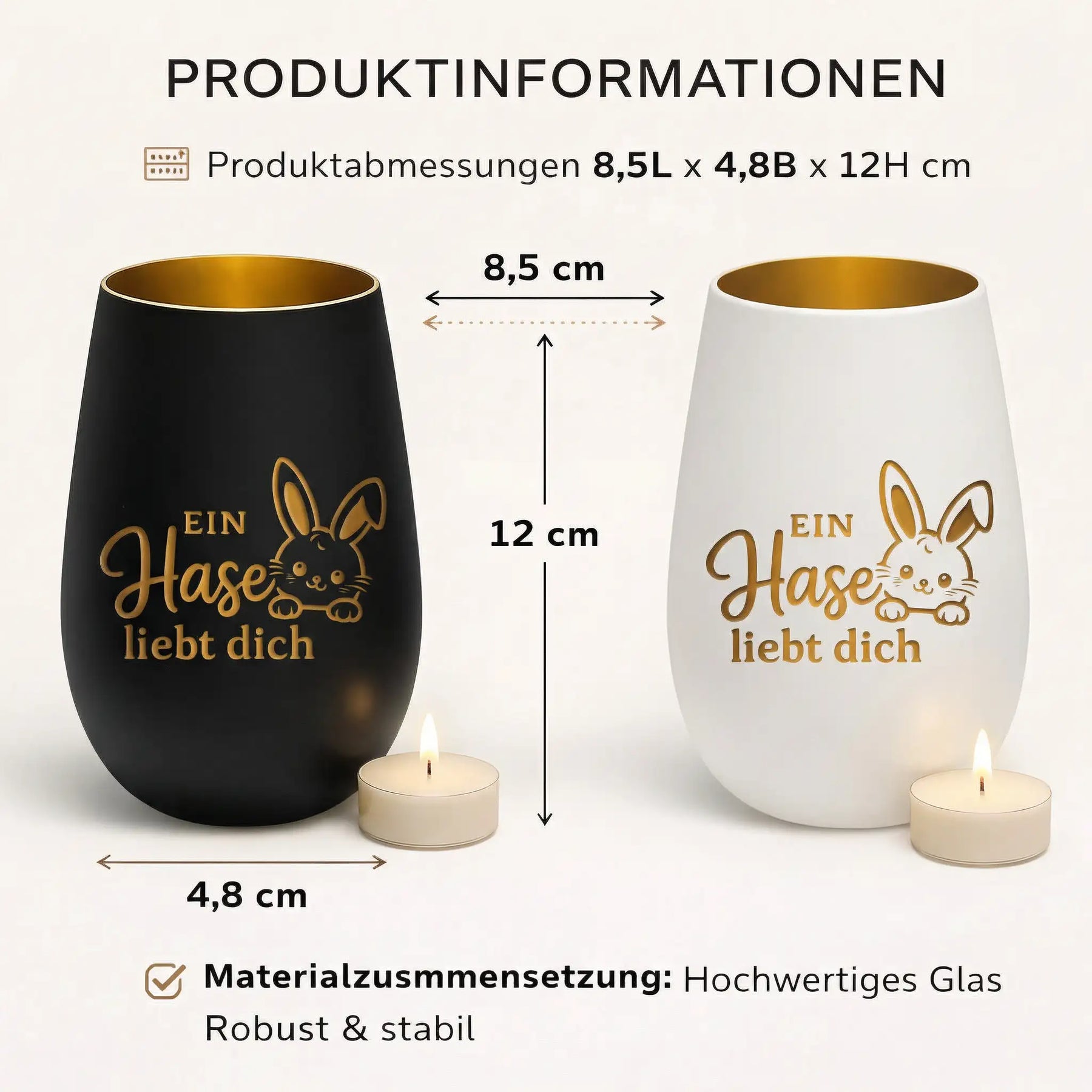 Oster Bundle  - Windlicht mit Tablett und Gratis Geschenkverpackung - WT3