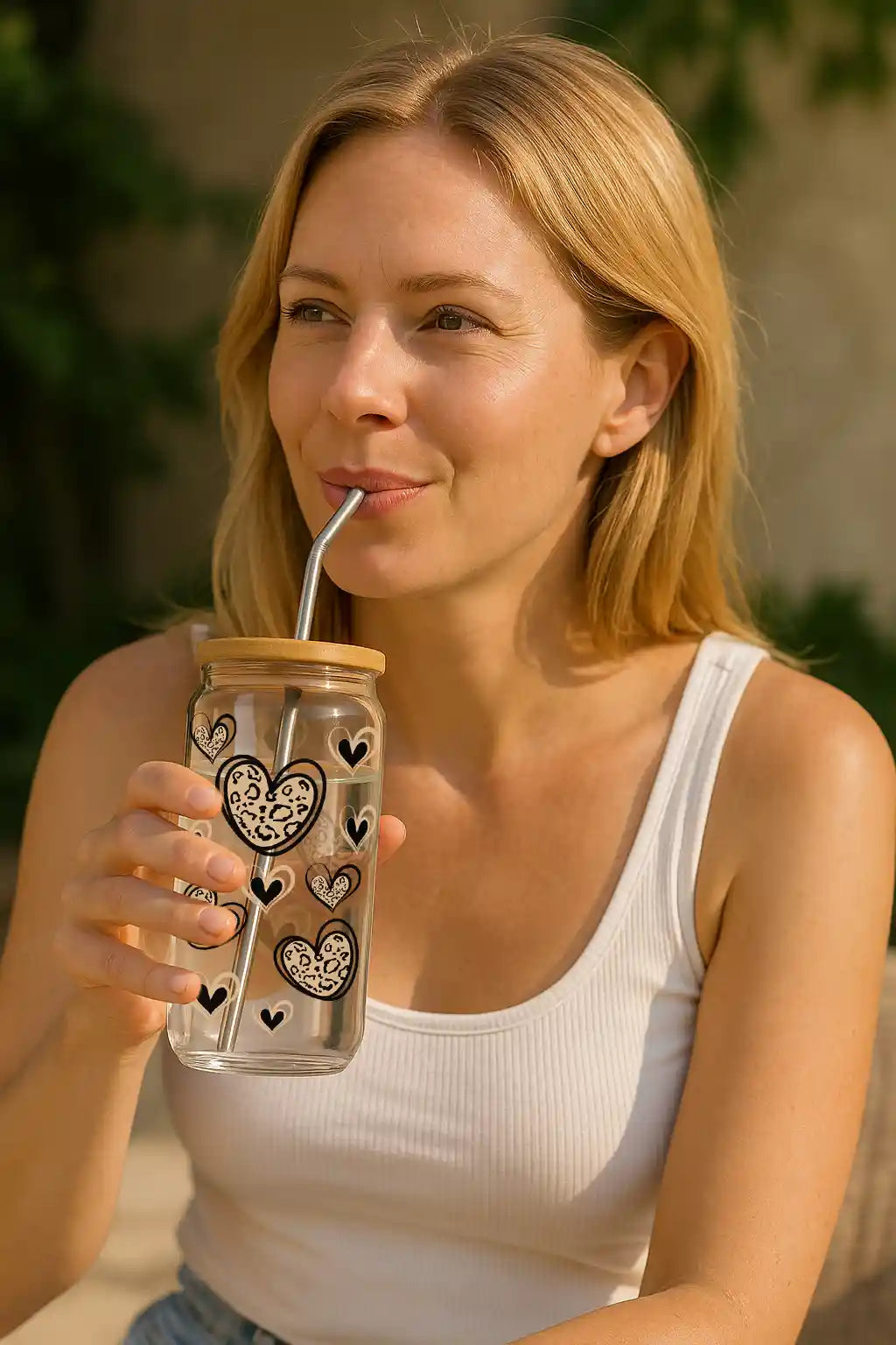 Glas mit Deckel - Herz
