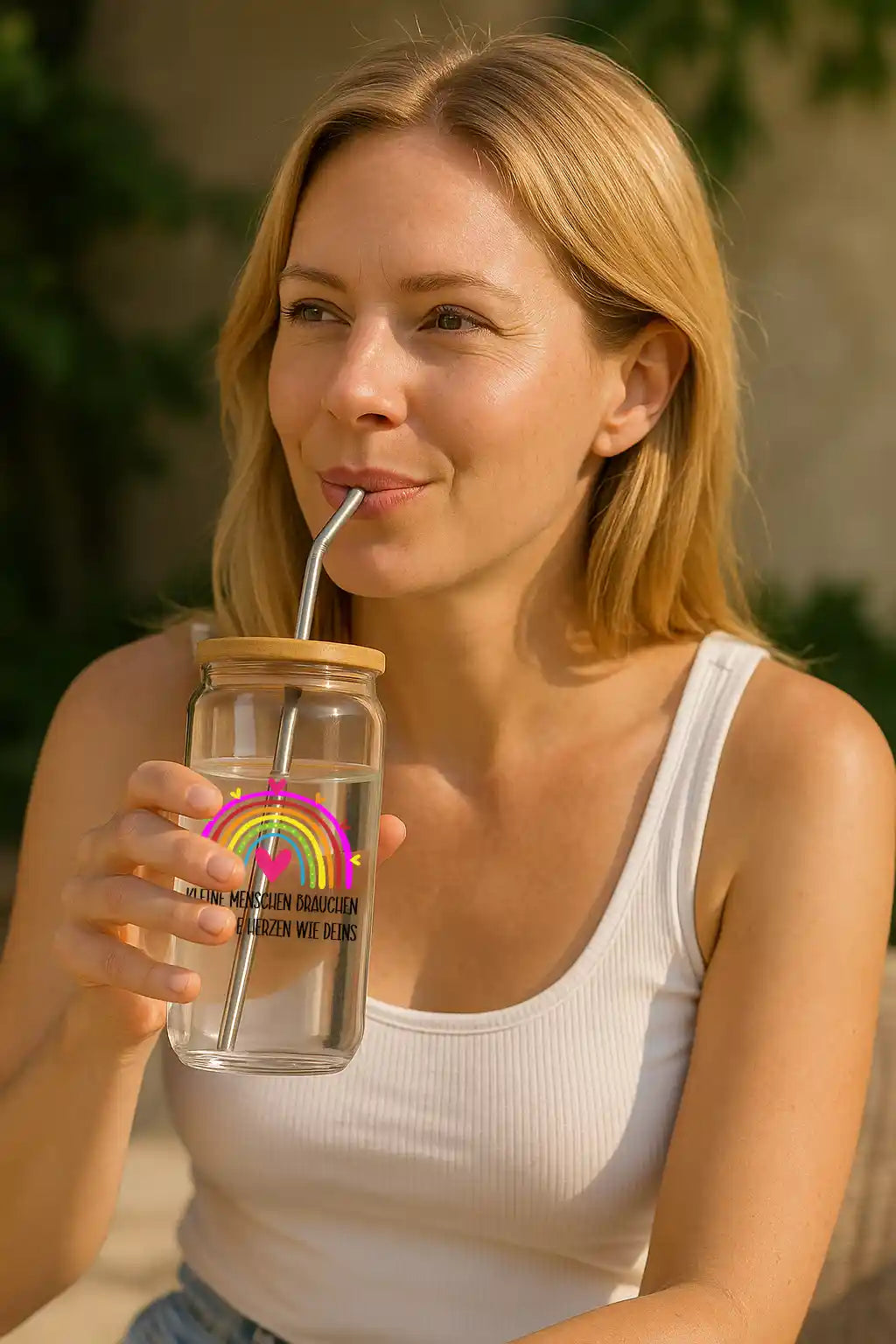 Glas mit Deckel - Kleine Menschen