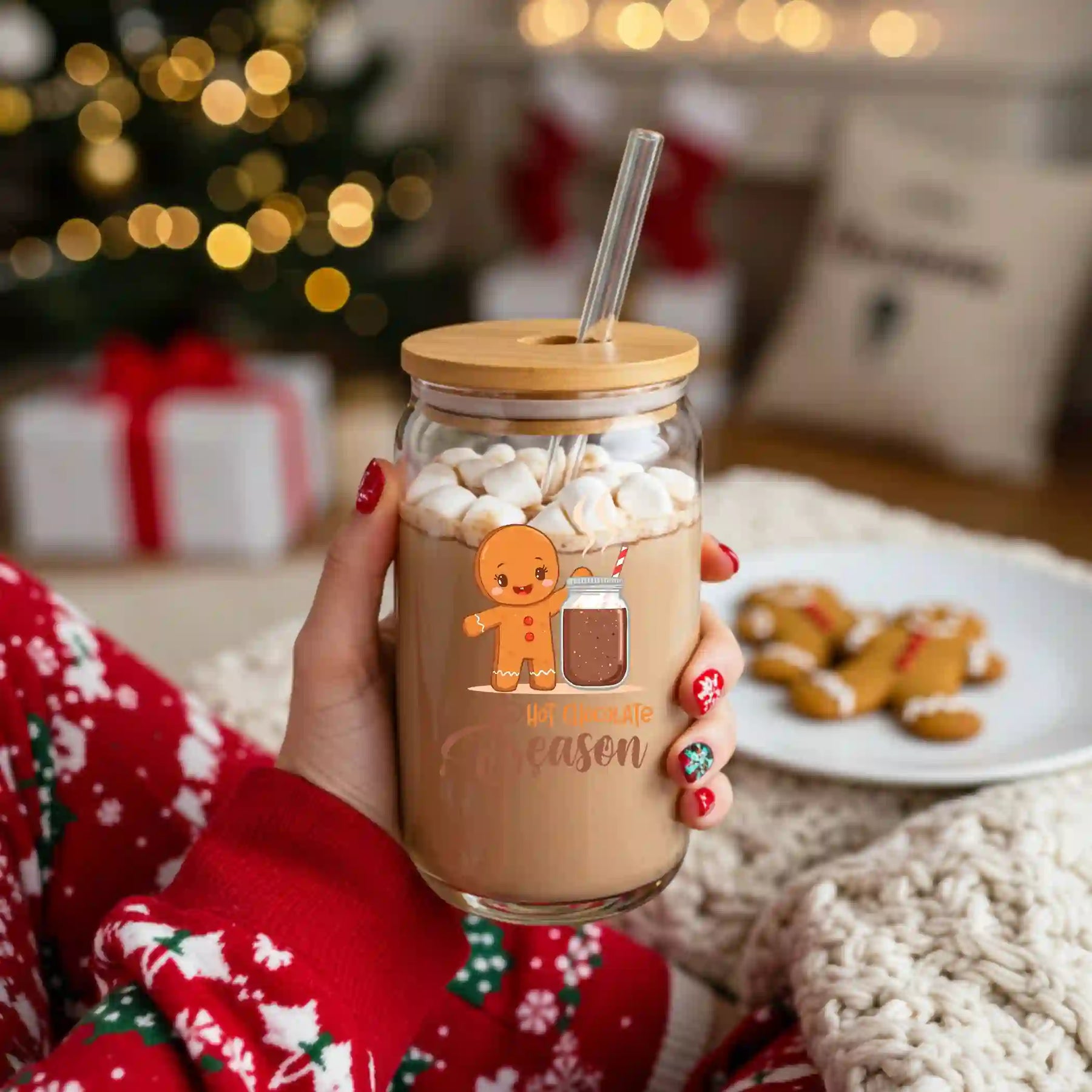 Glas mit Deckel - Lebkuchen "Hot Chocolate