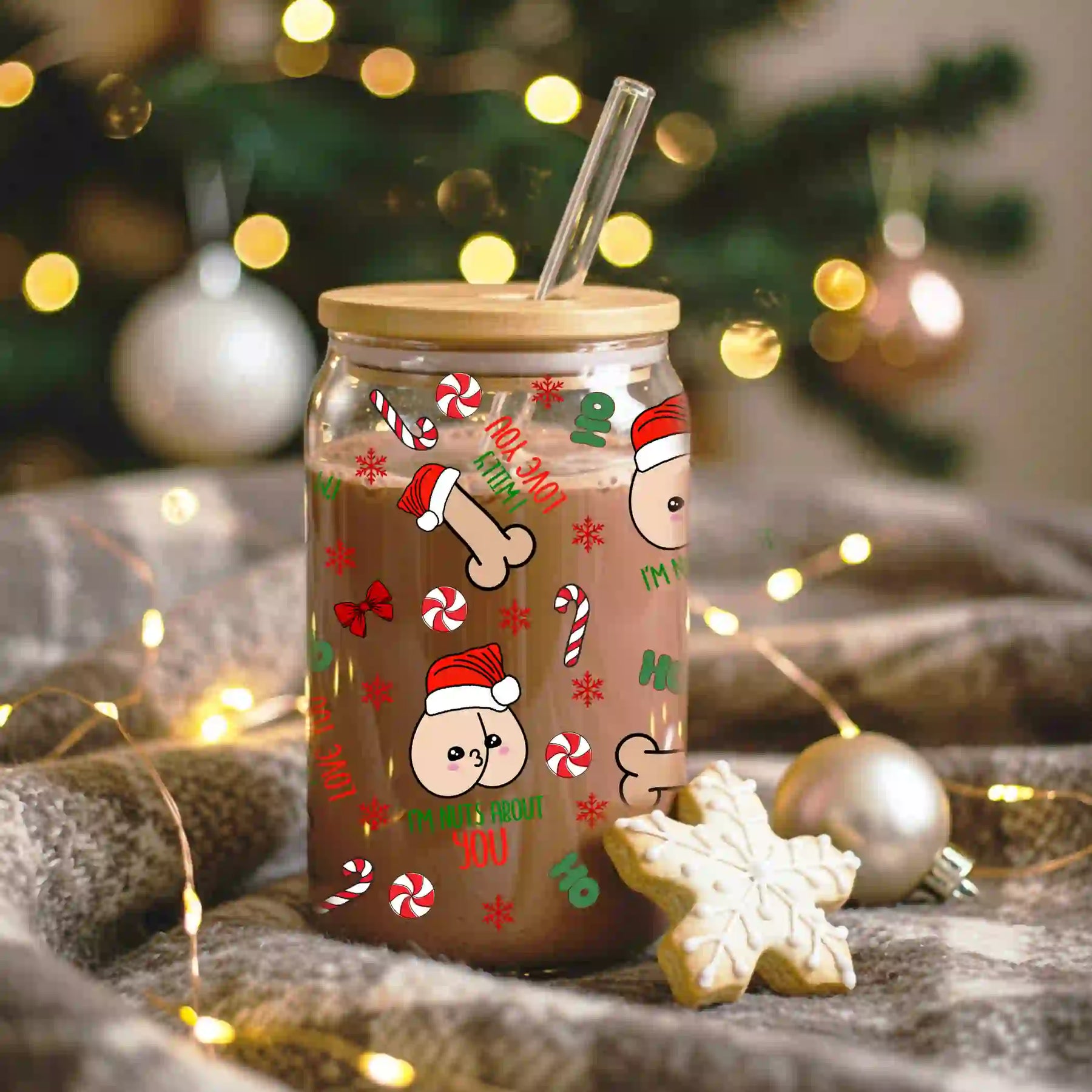 Glas mit Deckel - I will love you