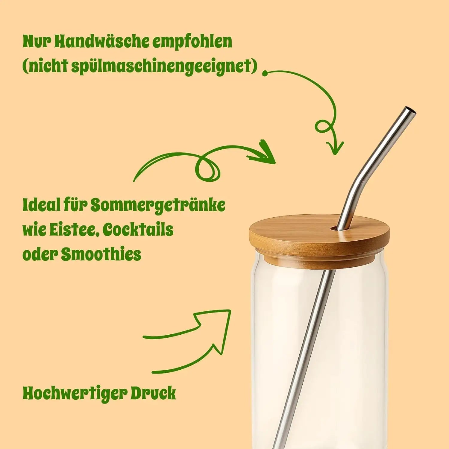 Glas mit Deckel - Mango