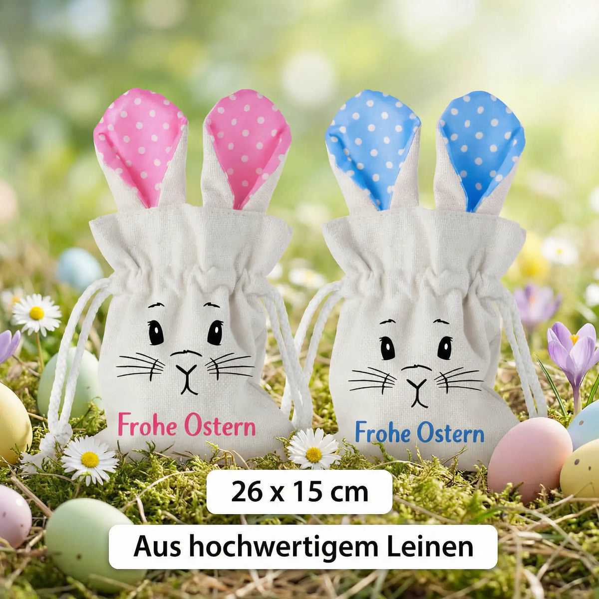 Osterbeutel - Frohe Ostern Rosa