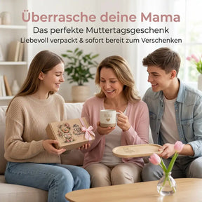 Geschenkset - Tasse + Tablett - Danke Mama für all die kleinen Dinge
